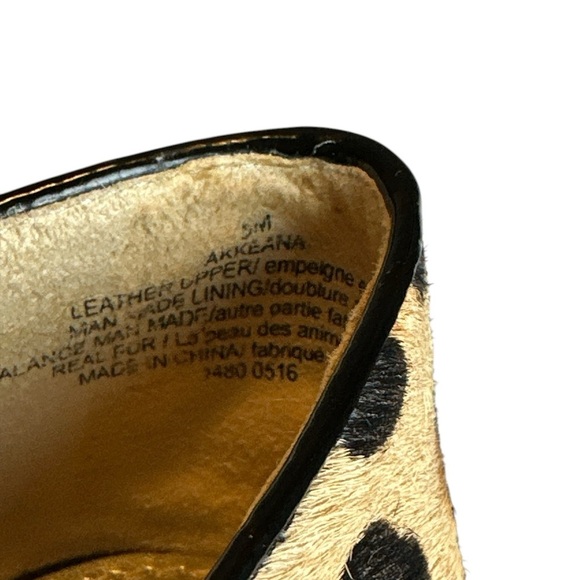 Anne Klein AKKEANA iflex Leopard Print real fur flats black patent bow - Picture 13 of 13